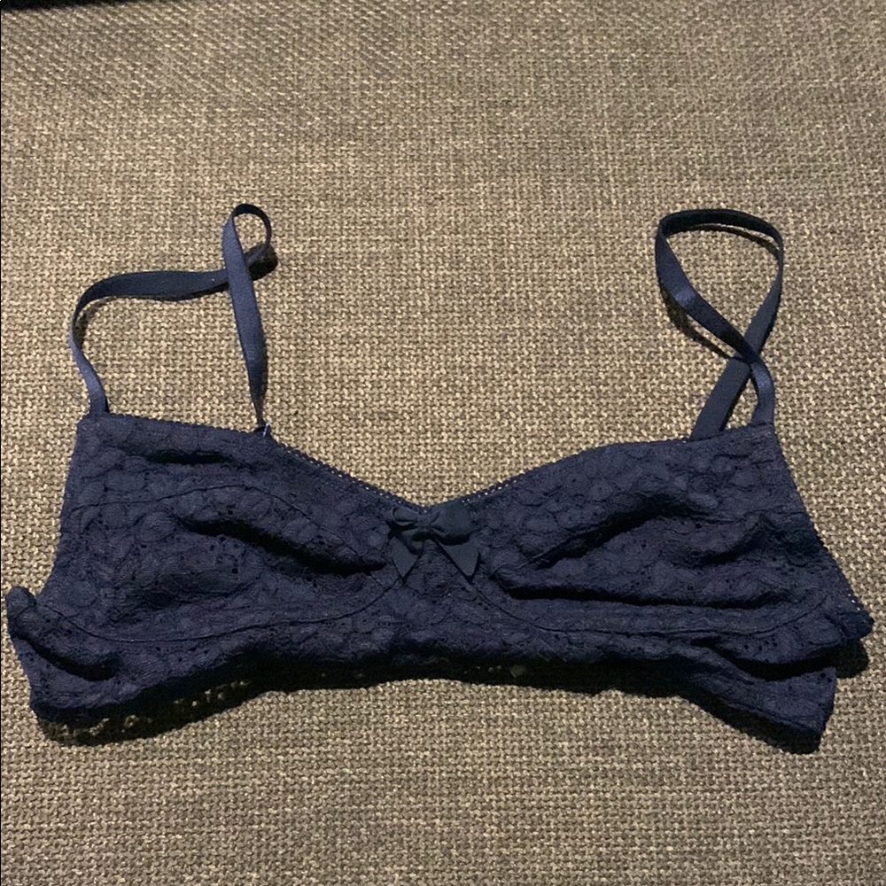 Navy blue lace bralette